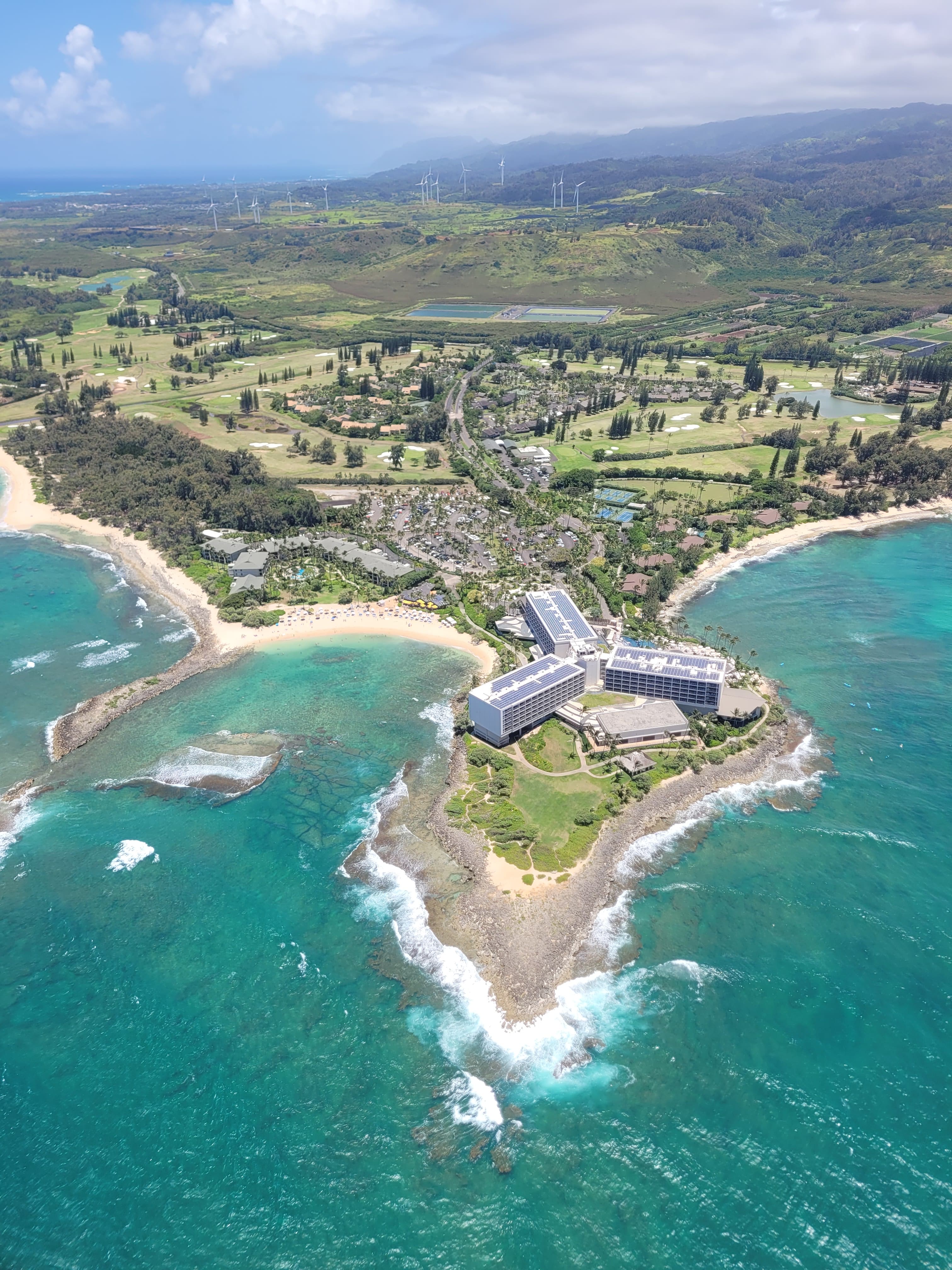 Turtle Bay coastline on Oahu's North Shore with golden afternoon light